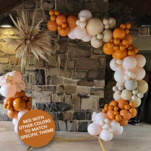 102Pcs Burnt Orange Balloons Garland Dark Orange Balloon Arch Kit Different Sizes 18 12 10 5 Inch Matte Latex Ballons For Thanksgiving Boho Baby Shower Harvest Halloween Fall Party Decorations