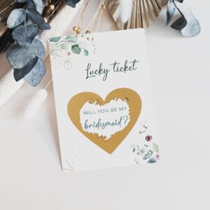 Joli Coon Will you be my bridesmaid scratch card - Bridesmaid proposal with envelope - Eucalyptus