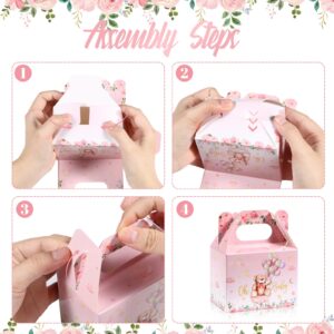 36 Pieces Bear Baby Shower Party Favor Boxes Cute Bear Treat Boxes Paper Candy Cookies Box Decoration for Baby Shower Party Supplies Gender Reveal Bear Themed Birthday Party Decor (Pink)