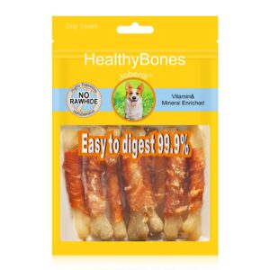 UrbanX HealthyBones Rawhide Free Healthy Foods for Australian Shepherd Pit Bull Mix and Other Large Mixed Breed Dogs, Chicken Wrapped Sticks Dog Foods, Soft Chewy Foods for Training Rewards, 14 Count