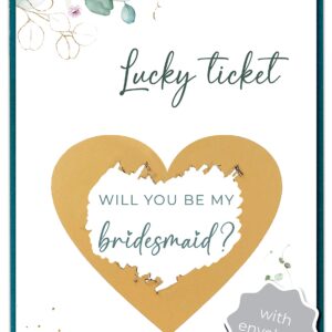 Joli Coon Will you be my bridesmaid scratch card - Bridesmaid proposal with envelope - Eucalyptus