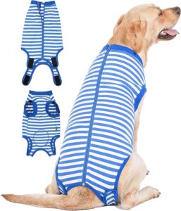 sychien dog recovery suit post surgery shirt for puppy,small female male wound protective suit,blue s