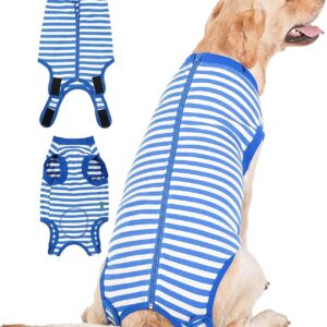 Sychien Dog Recovery Suit Post Surgery Shirt for Puppy,Small Female Male Wound Protective Suit,Blue S