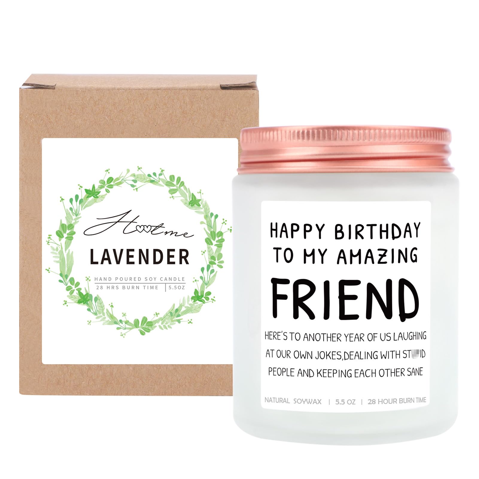 Happy Birthday Gifts for Friends Friendship Gift Funny Gift for Women Birthday Gifts for Best Friend, Coworker, Bestie Present Lavender Candle Gift for Mom, Christmas, Mothers Day Present