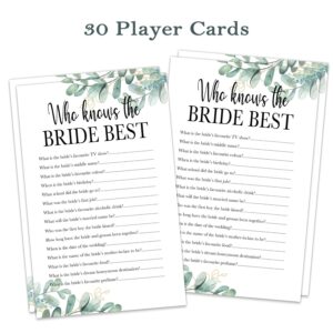 Bridal Shower Game, 30 Who Knows The Bride Best Cards, How Well Do You Know The Bride Bridal Wedding Shower or Bachelorette Party Game Who Knows The Best Does The Bride Couples Guessing Engagement