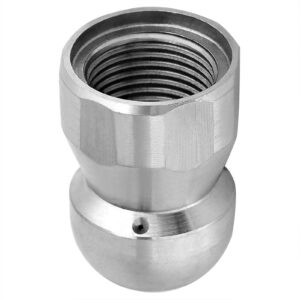 Cleaning Nozzle, Pressure Drain Hose Thread Nozzle 3/8" Pressure Washer Quick Connector Sewer Jetter Nozzle Stainless Steel Fixed Jetting Nozzle