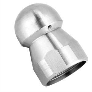 Cleaning Nozzle, Pressure Drain Hose Thread Nozzle 3/8" Pressure Washer Quick Connector Sewer Jetter Nozzle Stainless Steel Fixed Jetting Nozzle