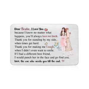 bestie wallet insert cards birthday gifts best friend inspirational personalized graduation gift come-of-age present love pocket card go to university keepsake christmas friendship appreciate reminder