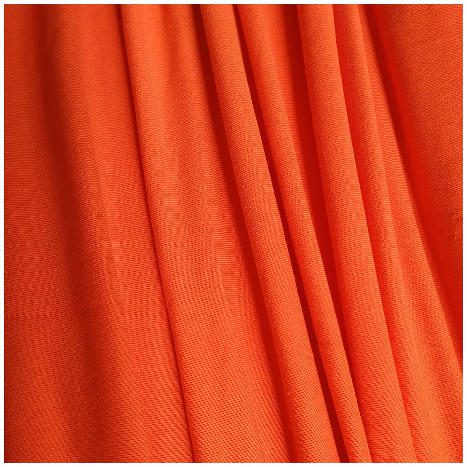 Orange Stretch Spandex T Shirt Knit Fabric Solid Cotton Spandex Knitting Jersey by The Yard Craft Fabric by Yard DIY Sewing Hobby Fabric for T-Shirt (Vermillion Orange, 1 Yard)