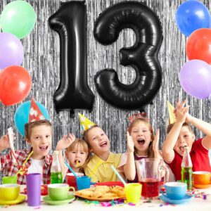 Black 13 Balloon Numbers, Large 13 or 31 Foil Balloons, Big Number Balloons 40 Inch for 13th / 31st Birthday Party and Anniversary Events Decorations