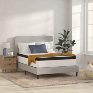 flash furniture capri comfortable sleep 12" hybrid pocket spring and foam mattress in a box, extra firm foam pocket spring hybrid mattress, full