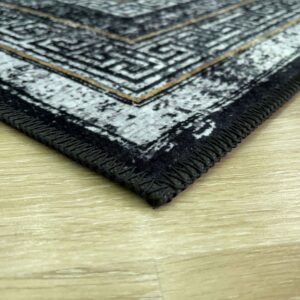 AK RUGS Modern Machine Washable Printed Area Rug Gloria Collection Living Room Bedroom Rug (Charcoal, 6' x 9')