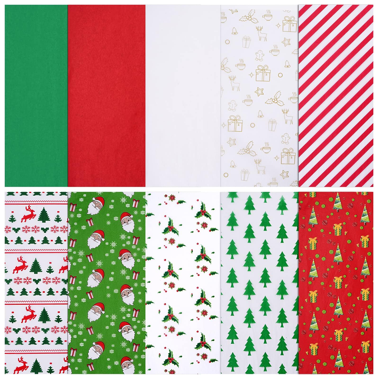 Blisstime 100 Sheets Tissue Paper, 19.7" X 13.8" Christmas Tissue Paper for Gift Bags, Xmas Tissue Paper for Gift Wrapping and DIY Gift Bags, Christmas Presents, Holiday Crafts (100)