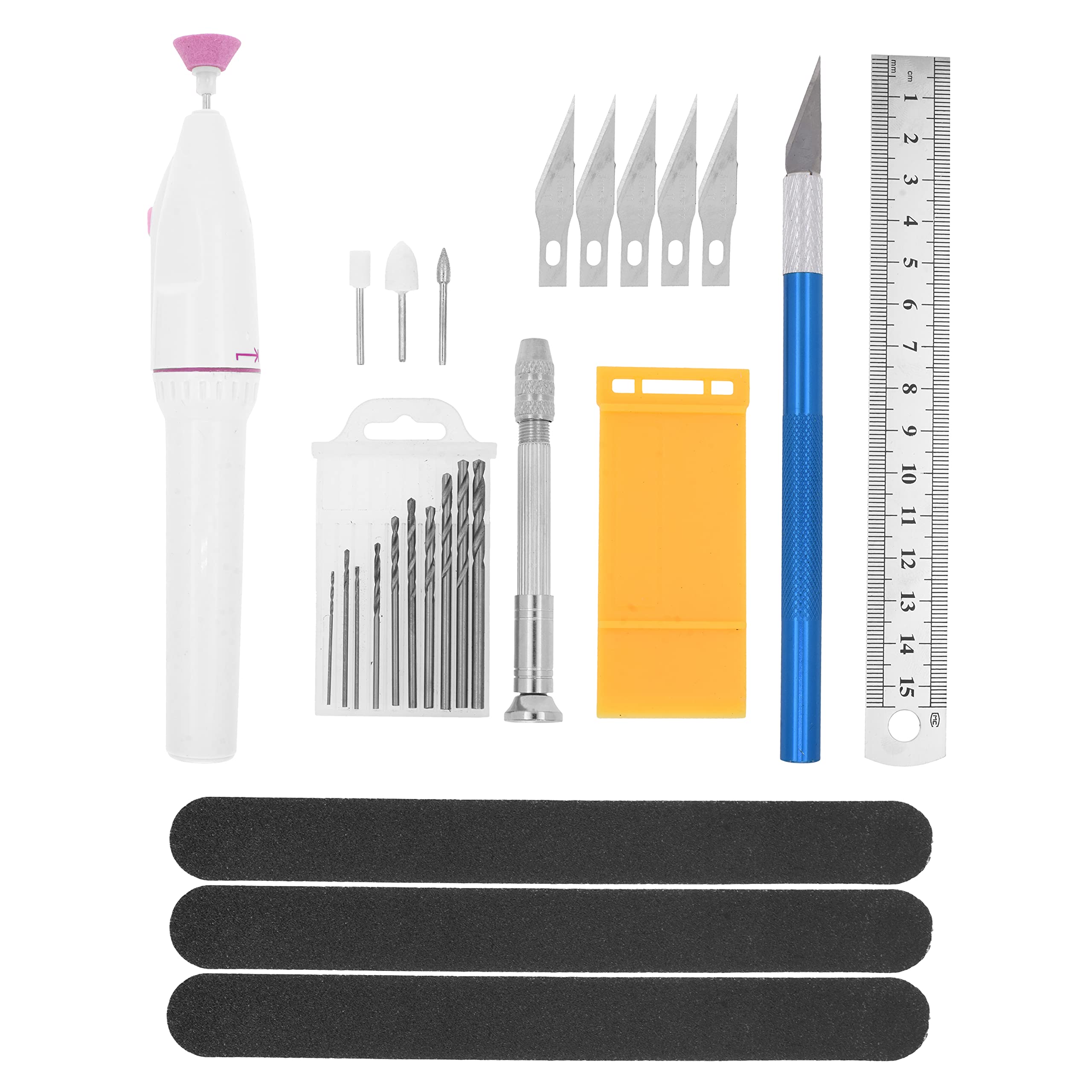 Mandala Crafts Model Tool Kit - Premium 33 PCs Hobby Building Tool Hardware Basic Set with Hobby Clippers Model Tweezers for Plastic Model Car Dollhouse