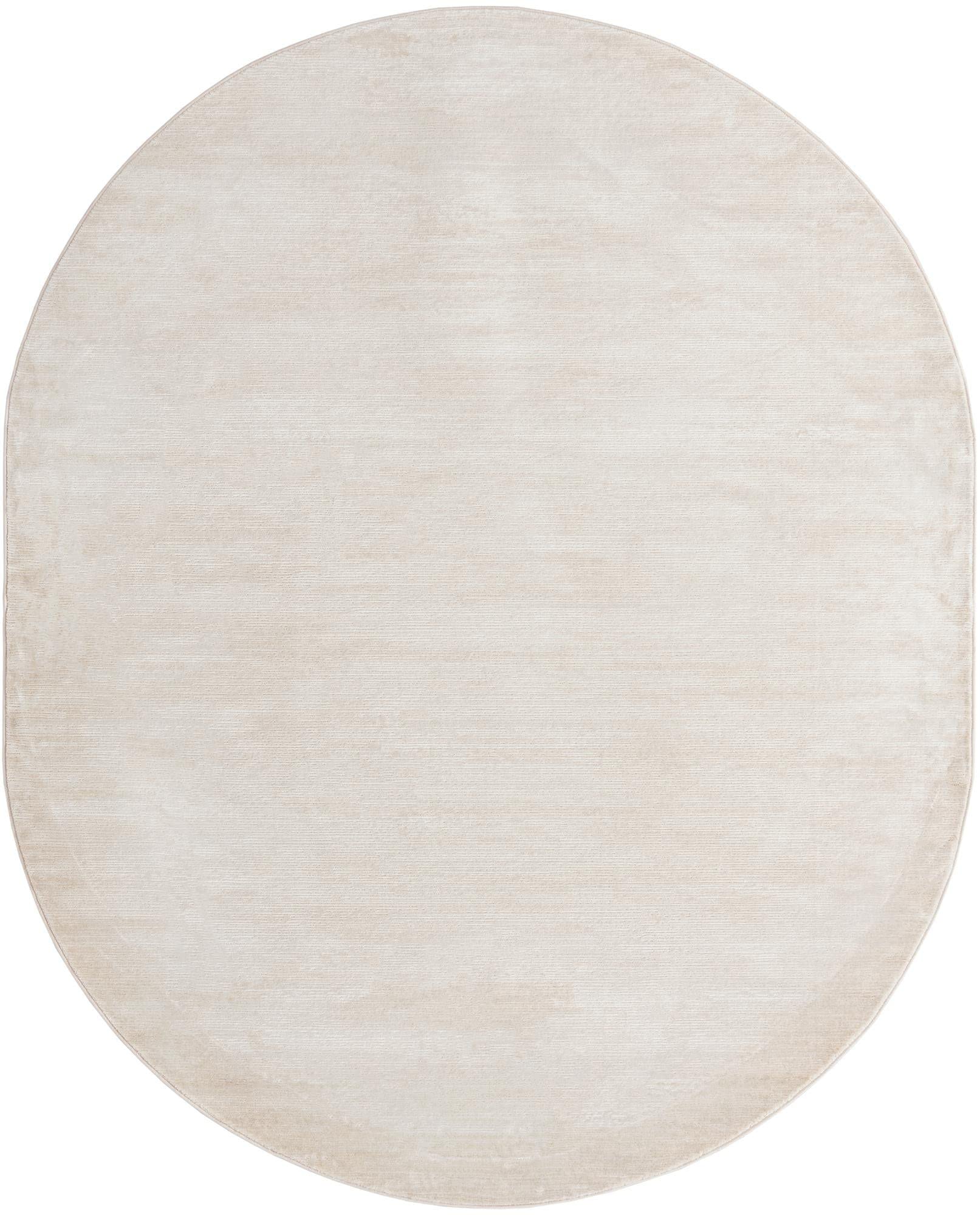 Rugs.com Finsbury Collection Rug – 7' 10 x 10' Oval Ivory Medium Rug Perfect for Living Rooms, Large Dining Rooms, Open Floorplans