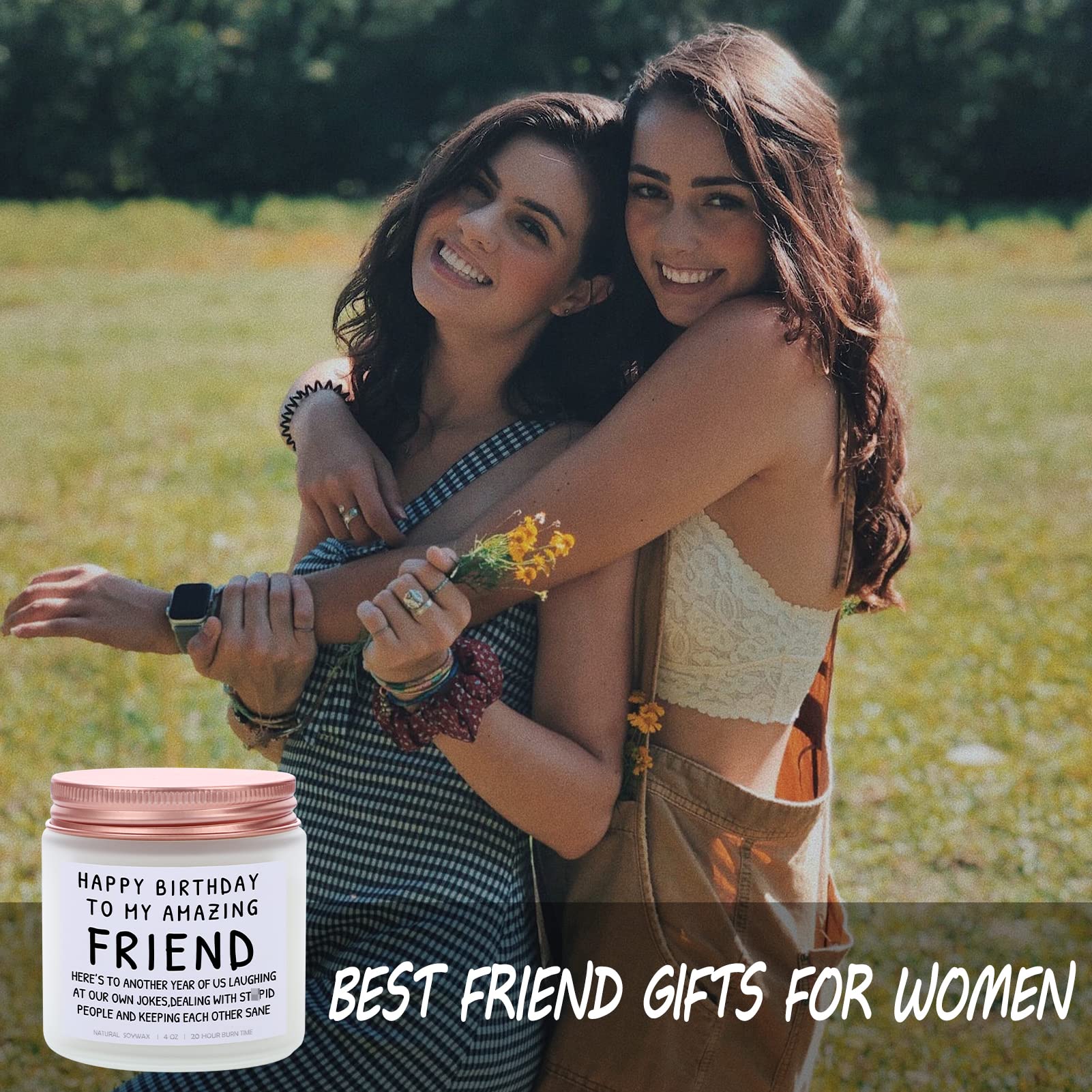 Happy Birthday Gifts for Friends Friendship Gift Funny Gift for Women Birthday Gifts for Best Friend, Coworker, Bestie Present Lavender Candle Gift for Mom, Christmas, Mothers Day Present