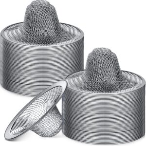 100 pcs 2.75" mesh sink strainers stainless steel drain strainer bathroom sink strainers kitchen drain strainer mesh shower drain hair catchers for lavatory balcony laundry mop pool rv sink