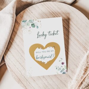 Joli Coon Will you be my bridesmaid scratch card - Bridesmaid proposal with envelope - Eucalyptus