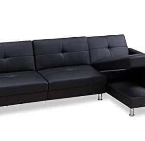 Gold Sparrow Davenport Sectional, Black