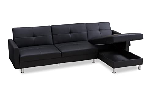 Gold Sparrow Davenport Sectional, Black