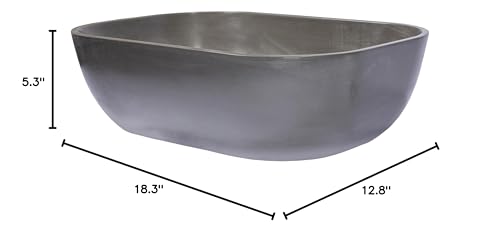 Eden Bath Rounded Corners Rectangular Concrete Vessel Sink (Charcoal)