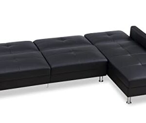 Gold Sparrow Davenport Sectional, Black