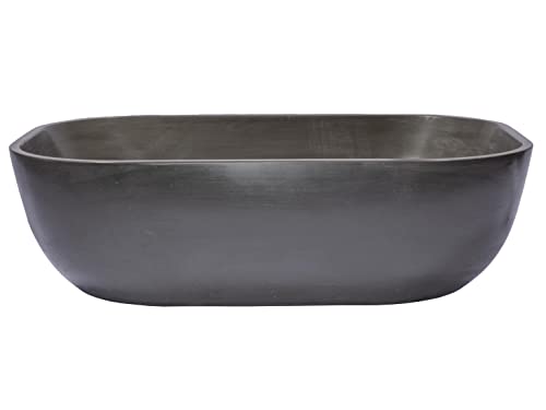 Eden Bath Rounded Corners Rectangular Concrete Vessel Sink (Charcoal)