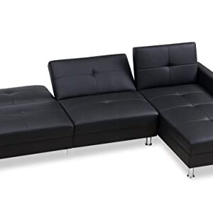 Gold Sparrow Davenport Sectional, Black