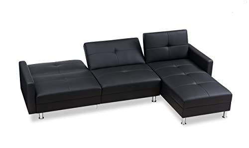 Gold Sparrow Davenport Sectional, Black