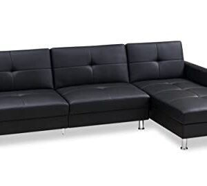 Gold Sparrow Davenport Sectional, Black