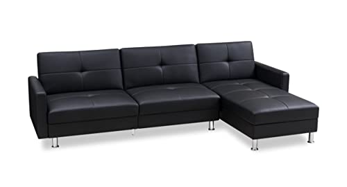 Gold Sparrow Davenport Sectional, Black