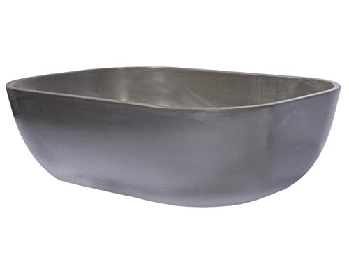 Eden Bath Rounded Corners Rectangular Concrete Vessel Sink (Charcoal)