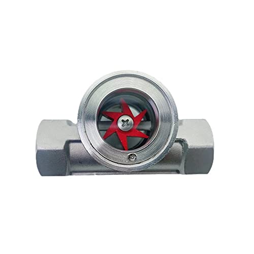 1/4" 3/8" 1/2" 3/4" 1" 1-1/2" 2" BSPT Female 304 Stainless Window Sight Glass Flow Indicator With Impeller (1/2" DN15)