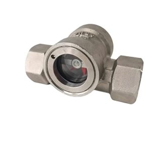 1/4" 3/8" 1/2" 3/4" 1" 1-1/2" 2" BSPT Female 304 Stainless Window Sight Glass Flow Indicator With Impeller (1/2" DN15)