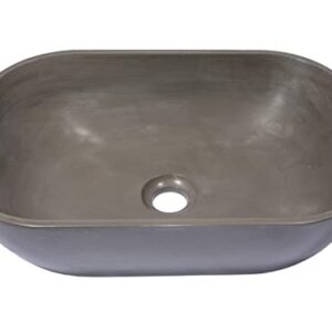 Eden Bath Rounded Corners Rectangular Concrete Vessel Sink (Charcoal)