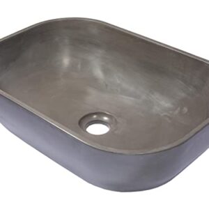 Eden Bath Rounded Corners Rectangular Concrete Vessel Sink (Charcoal)