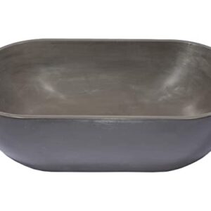 Eden Bath Rounded Corners Rectangular Concrete Vessel Sink (Charcoal)