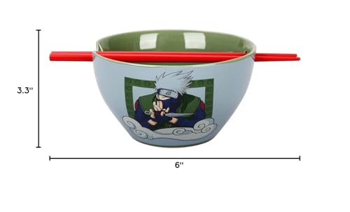 Bioworld Naruto Kakashi 20 oz Ramen Bowl With Chopsticks