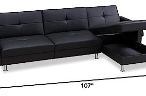 Gold Sparrow Davenport Sectional, Black