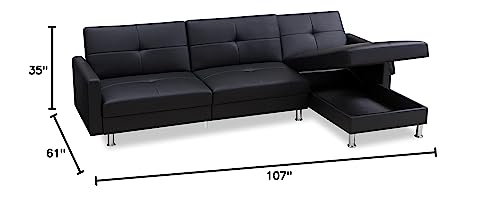 Gold Sparrow Davenport Sectional, Black