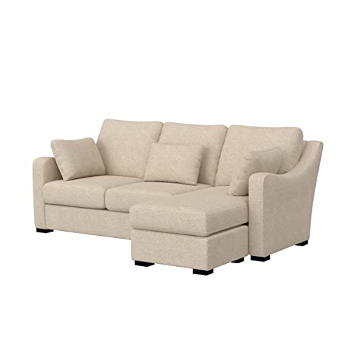 Hillsdale York Upholstered Modern Sectional Sofa Fabric Couch, Sand