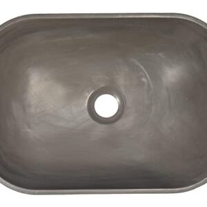 Eden Bath Rounded Corners Rectangular Concrete Vessel Sink (Charcoal)