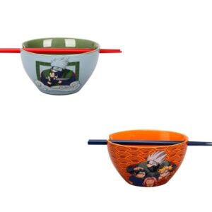 Bioworld Naruto Kakashi 20 oz Ramen Bowl With Chopsticks