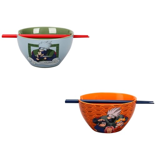 Bioworld Naruto Kakashi 20 oz Ramen Bowl With Chopsticks