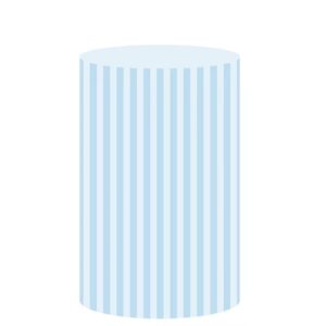 iydamc sky blue stripes round pedestal covers for birthday party wedding baby shower bridal shower decoration,plinth cylinder cover with elastic band za155 dia40 h90