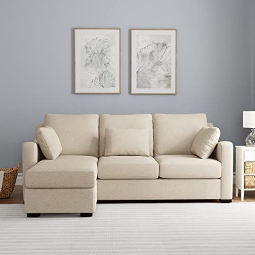 Hillsdale York Upholstered Modern Sectional Sofa Fabric Couch, Sand