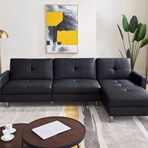 Gold Sparrow Davenport Sectional, Black