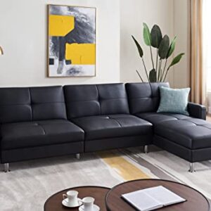 Gold Sparrow Davenport Sectional, Black