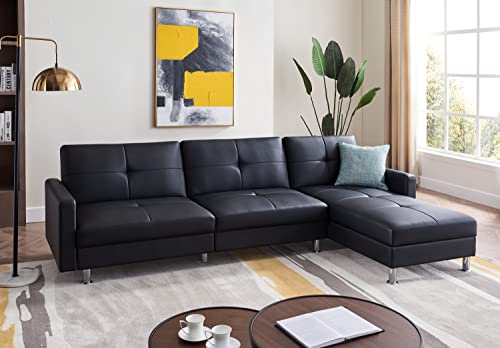 Gold Sparrow Davenport Sectional, Black