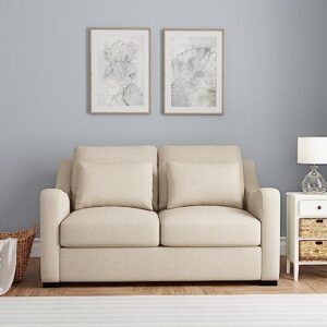 Hillsdale York Modern Upholstered Loveseat Fabric Sofa, Sand